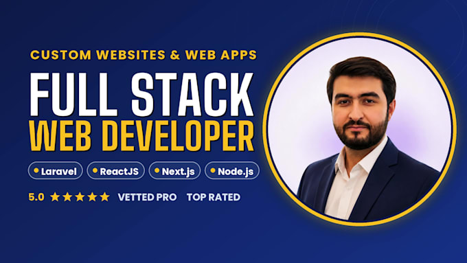 build custom website development as full stack developer in laravel and react