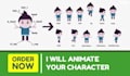 turn your still character design to 2d cartoon animation