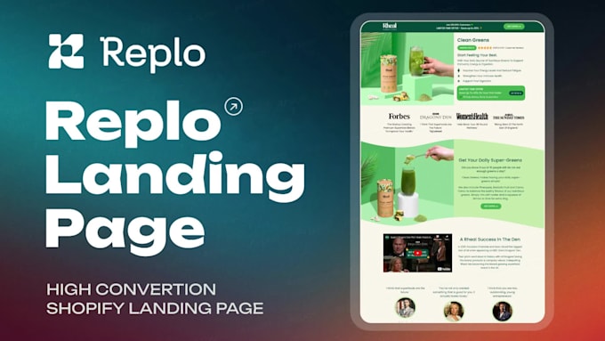 design high converting replo landing page with mobile and speed optimized