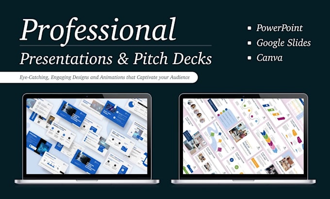 design pro investor pitch deck, startup presentation, business plan and slides