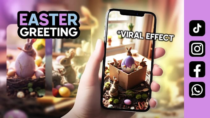 make a video with easter bunnies, your message and logo
