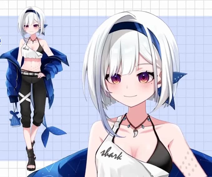design and rig 2d vtuber model, live2d vtuber rigging vtuber model, live2d model