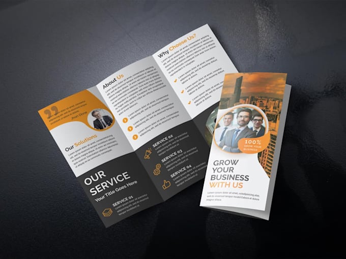 design bifold or trifold brochure, menu, catalog, sale sheet