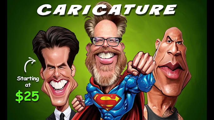 draw a realistic custom caricature from your photo