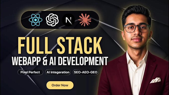 develop ai full stack web app software development, saas developer, mvp nextjs