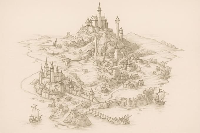 map illustration rv park fantasy map design map maker city map fantasy map maker