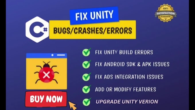 do unity bug fixing and sdk integration