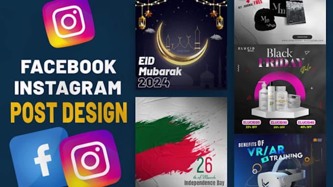 deesign social media posts for instagram and facebook