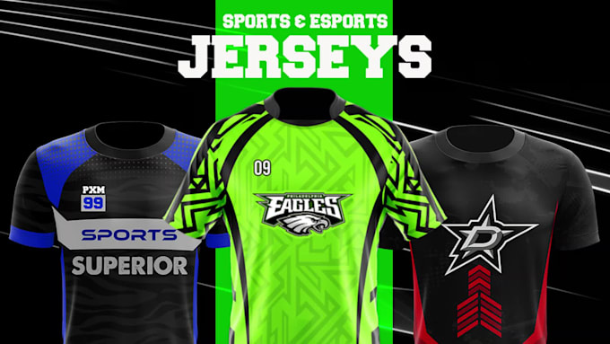 Design professional custom jerseys for cricket, football, esports
