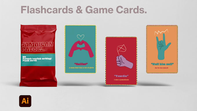 design playing cards and flashcards with illustrations