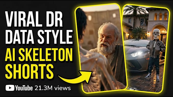 create dr data style ai skeleton shorts in 24 hours