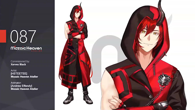 design live2d anime vtuber character model for vtuber studio, png veadotube mini