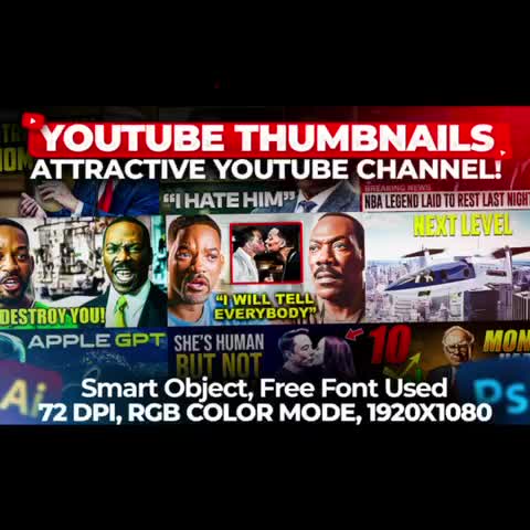design viral clickbait youtube thumbnail