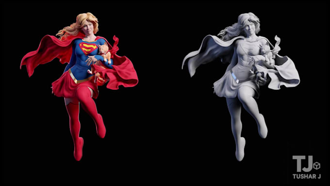 sculpt 3d character and create 3d model for printing