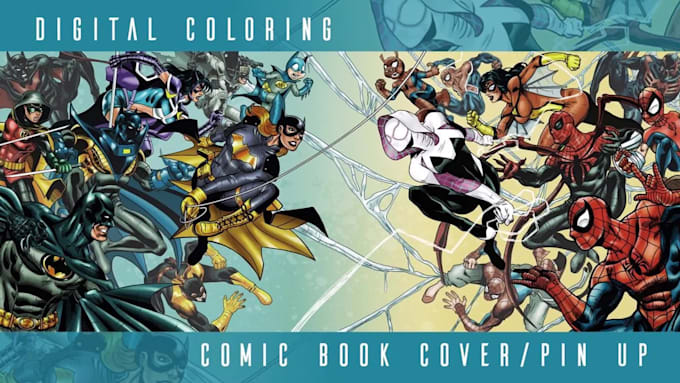 digitally color your comic book cover or pin up