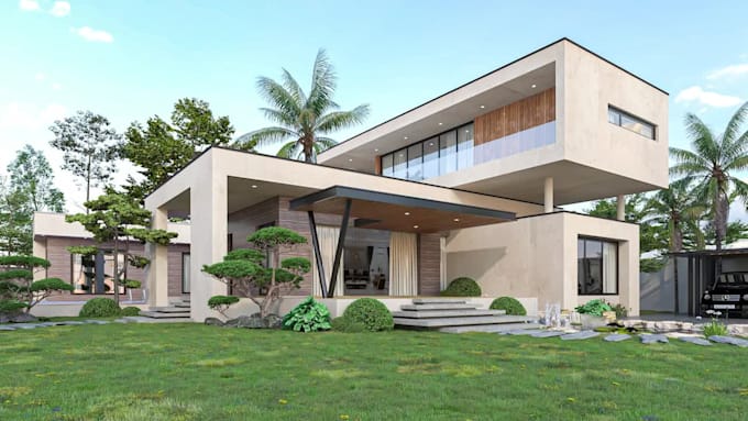 do architectural realistic 3d visualization, walkthrough and 3d modelling