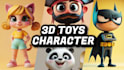 design 3d cute cartoon character modeling for mascot, printing, animation, game