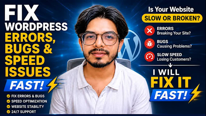 fix wordpress errors, bugs and speed issues fast