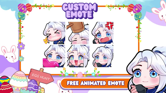 draw custom twitch chibi emotes and kick animated emotes for your vtuber stream