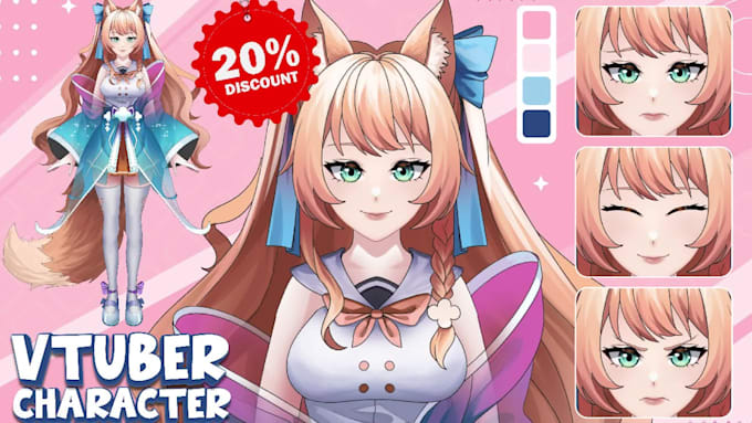 design and rigging anime style live2d vtuber model for streaming