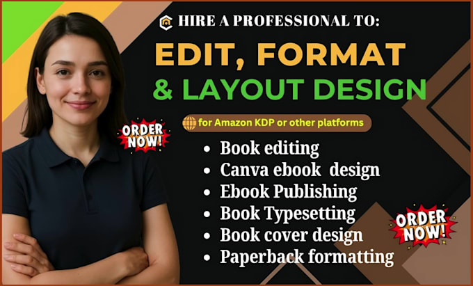 edit, format, typeset your book manuscript for kdp kindle paperback, canva work