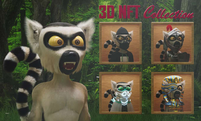 design 3d cute cartoon character modeling for 3d nft art, game, animation