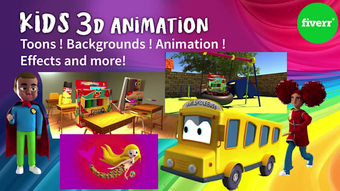 create kids 3d animation and rhymes
