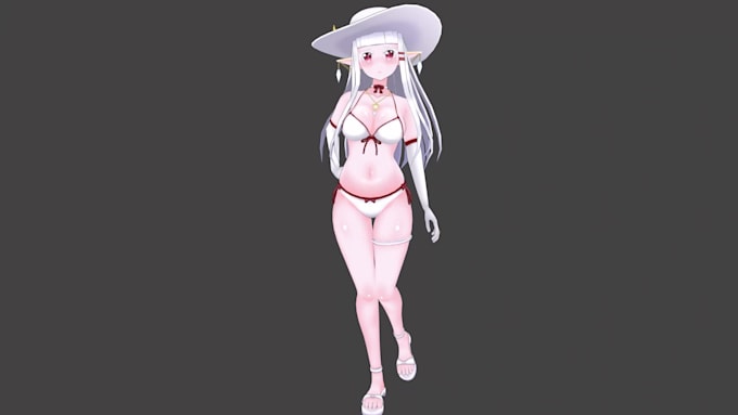 3d model a cute anime girl in blender for games and animations