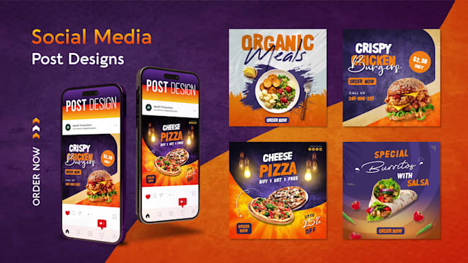 design social media posts, facebook ads, and instagram post