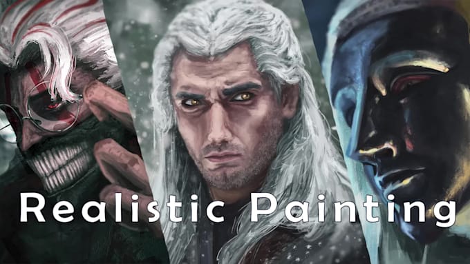 paint character illustrations in a realistic art style