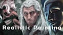 paint character illustrations in a realistic art style