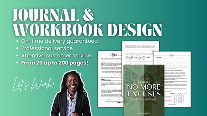 professionally design your workbook, PDF, journal, or manual