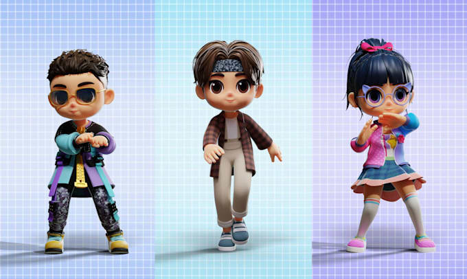 create 3d model character and avatar for animation and games