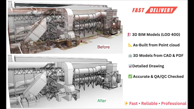 provide scan to bim and cad, pdf to revit bim