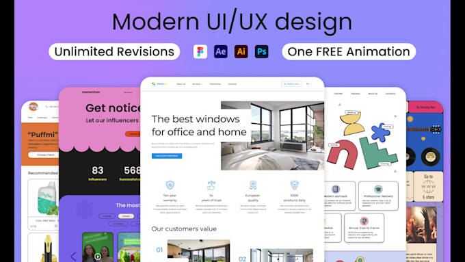Do creative and modern ui ux landing page, website design by Magalalka ...