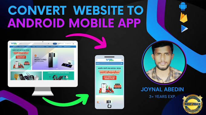 convert website to android  mobile app expertly