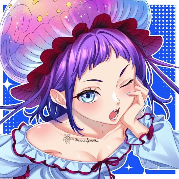 draw anime character art illustration for profile picture or oc ,pfp