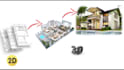 draw permitting architectural blueprints with rendering