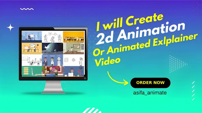 Hot Review! I will create 2d animation or 2d animated explainer video  for $30