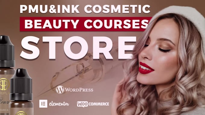 create a woocommerce store for pmu supplies and beauty products