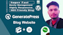 design fast loading wordpress blog website using generatepress theme