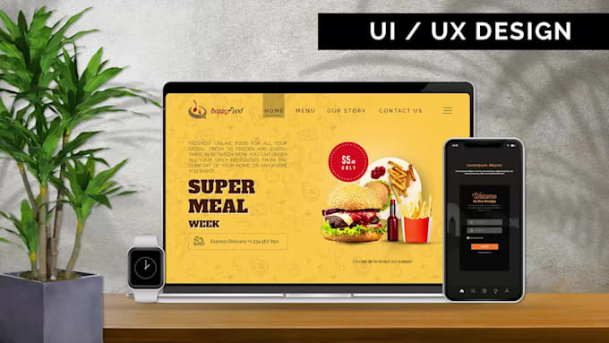 Top 10! I will design creative mobile and web ui ux, prototype, wireframe  for $50