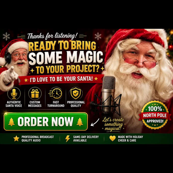 record a custom santa claus voice over message for christmas