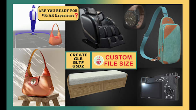 create 3d product glb, gltf, usdz model for shopify, amazon, ar