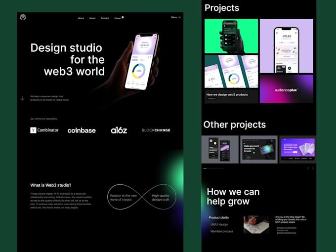 do ui animation landing pages, websites,
