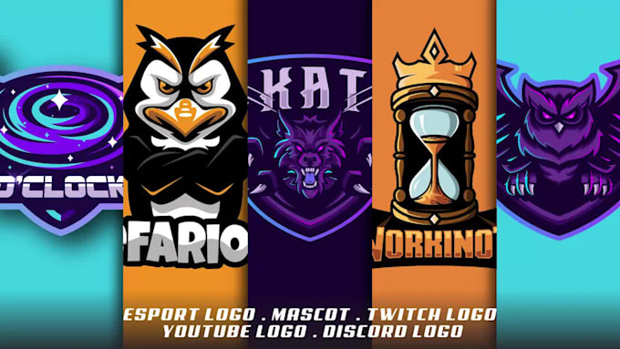 design twitch, mascot, avatar and game logo in modern style