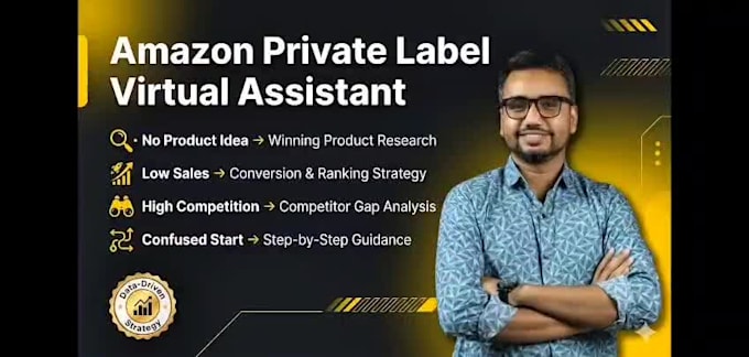be your amazon private label virtual assistant for research listing and PPC