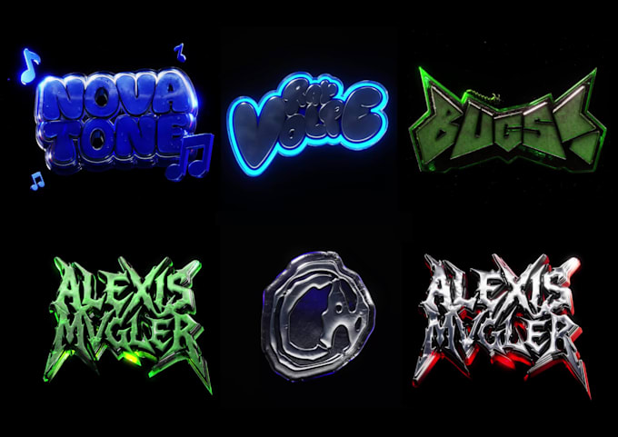design 3d chrome y2k logo aniamtion for your brand