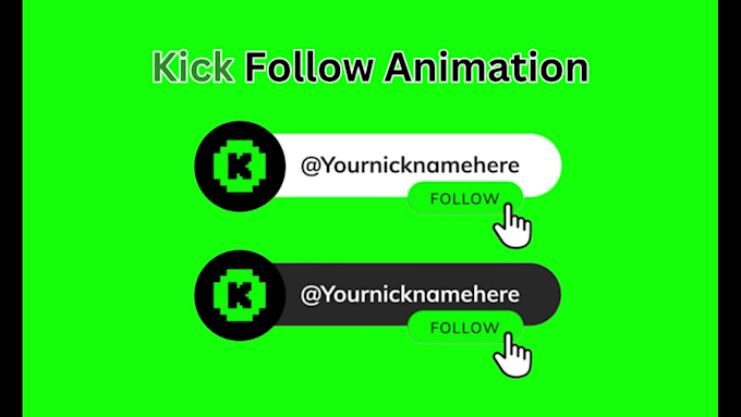 Create animated kick follow button lower third popup element with sound ...