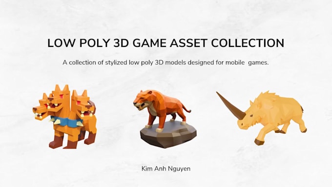 create game ready low poly 3d models, assets for games
